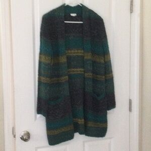 J.Jill Long Multi-color Cardigan Fall, Winter Sweater, Size Small.